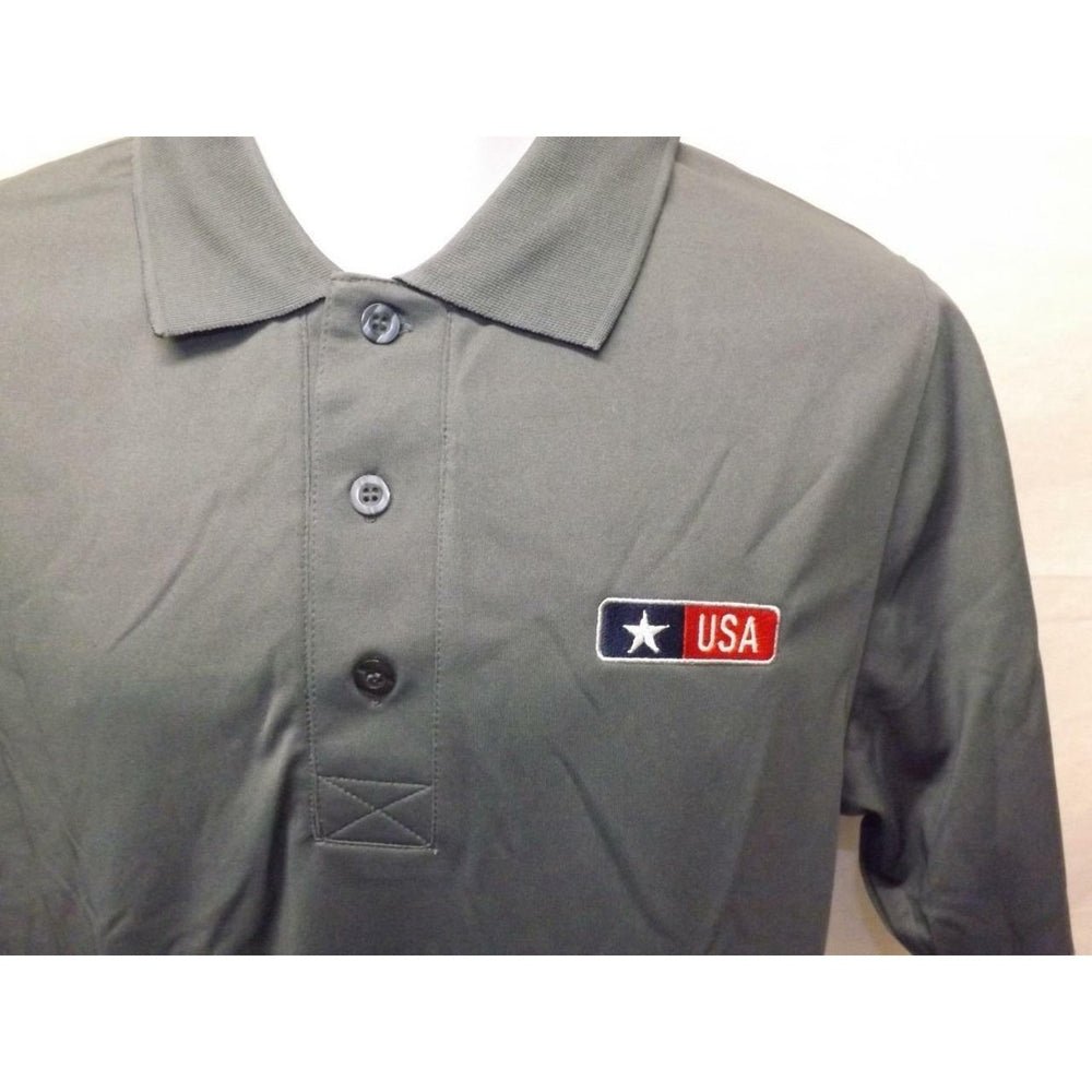 US Army USA Mens Size S Small Gray Polo Shirt Image 2