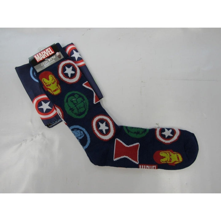 Avengers Marvel Hulk Ironman Thor Mens Sizes 6-12 OSFA Crew Socks and Bandana Image 4