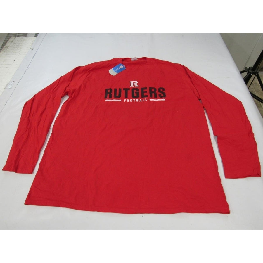 Rutgers Black Knights Football Mens Size 2XL Red Long Sleeve Shirt Image 1