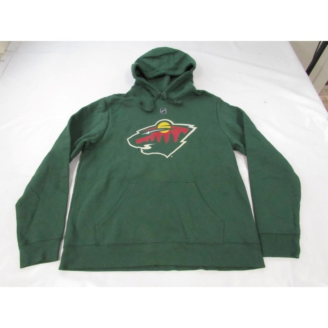 Minnesota Wild Hockey Mens Size L Large Green Hoodie Image 1