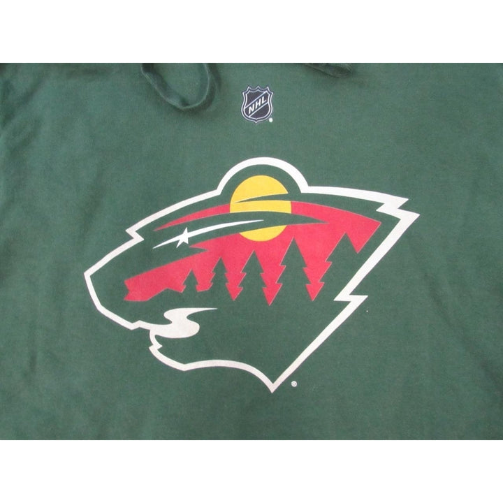 Minnesota Wild Hockey Mens Size L Large Green Hoodie Image 3