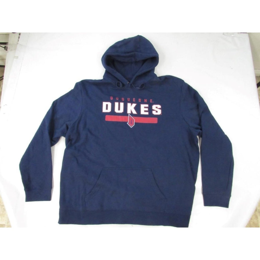 Duquesne Dukes Mens Size 4XL 4XLarge Navy Blue Hoodie Image 1