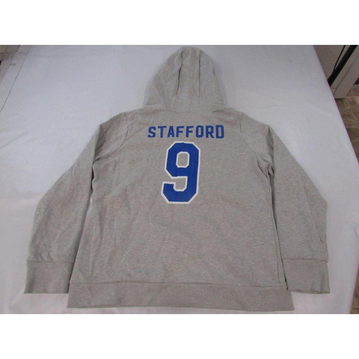 Los Angeles Rams 9 Matthew Stafford Womens Size 2XL Gray V-Neck Hoodie Image 2