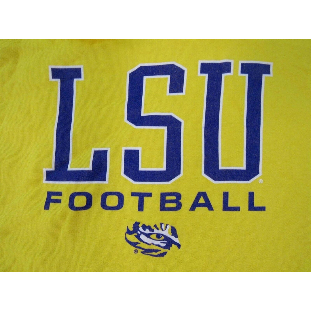 LSU Tigers Football Mens Size 2XL 2XLarge Yellow Hoodie Image 3