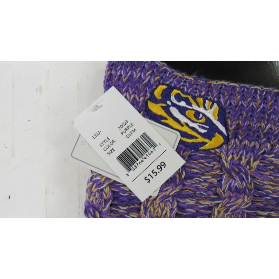 LSU Tigers Womens OSFA Purple Knit Boot Cuffs 16 Image 1