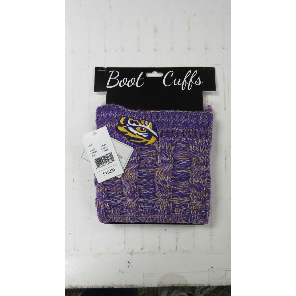 LSU Tigers Womens OSFA Purple Knit Boot Cuffs 16 Image 2