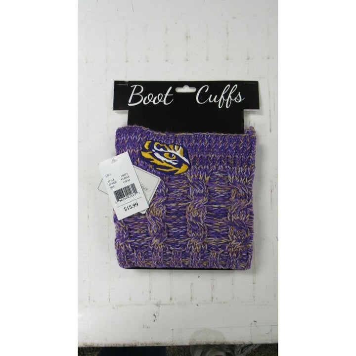 LSU Tigers Womens OSFA Purple Knit Boot Cuffs 16 Image 2