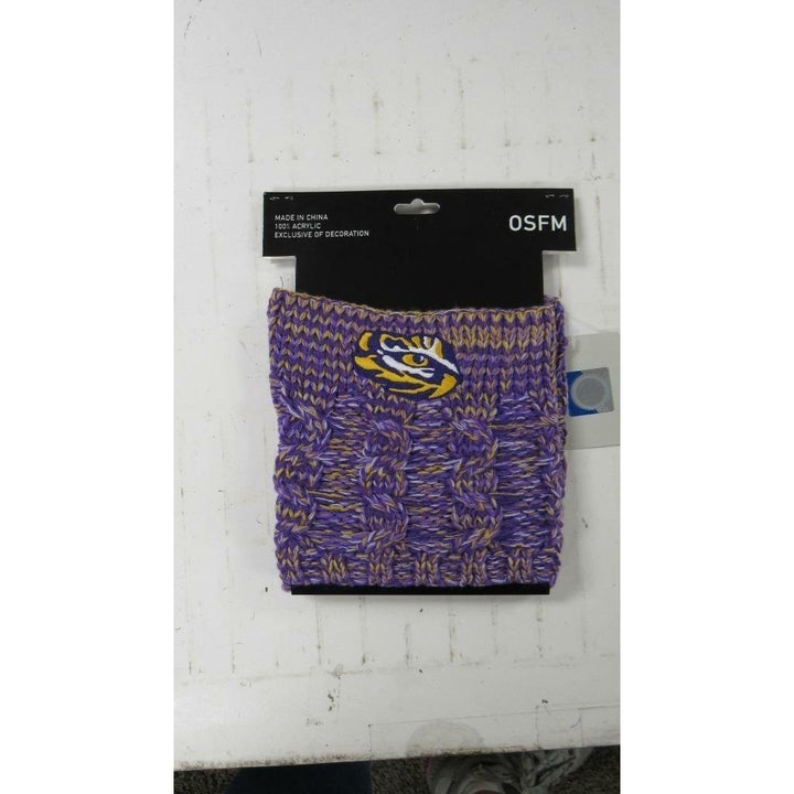 LSU Tigers Womens OSFA Purple Knit Boot Cuffs 16 Image 3