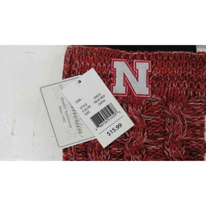 Nebraska Corn Huskers Cornhuskers Womens OSFA Red Knit Boot Cuffs 16 Image 1