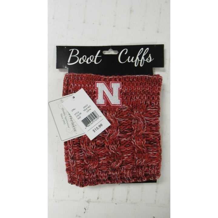 Nebraska Corn Huskers Cornhuskers Womens OSFA Red Knit Boot Cuffs 16 Image 2