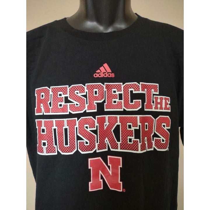 Nebraska Cornhuskers Youth Size XL 18 Black Adidas Shirt Image 2