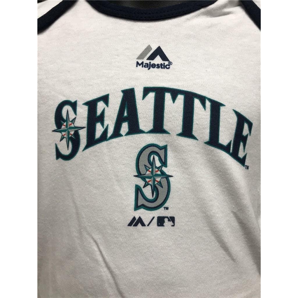 Seattle Mariners Infant Size 6/9 Months White Majestic Creeper Image 2