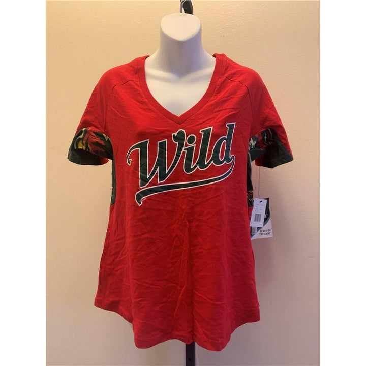 Minnesota Wild Women Size L Large Red Hands High Shirt Image 1