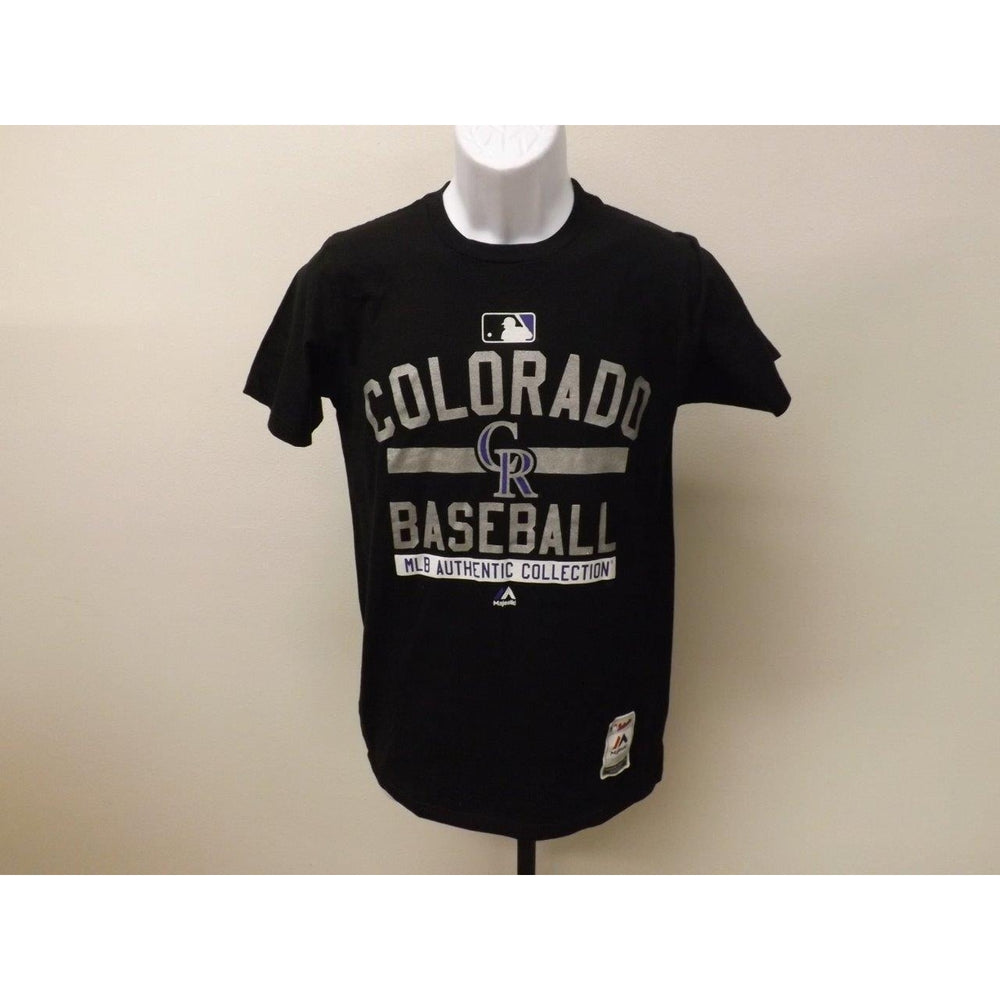 Colorado Rockies Mens Size S Small Black Majestic Shirt MSRP 28 Image 2