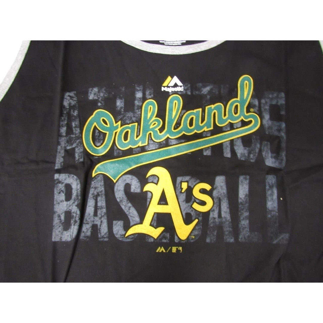 Oakland Athletics As Mens Size XL- Tall Magestic Muscle Tee Tank Top Shirt Image 3