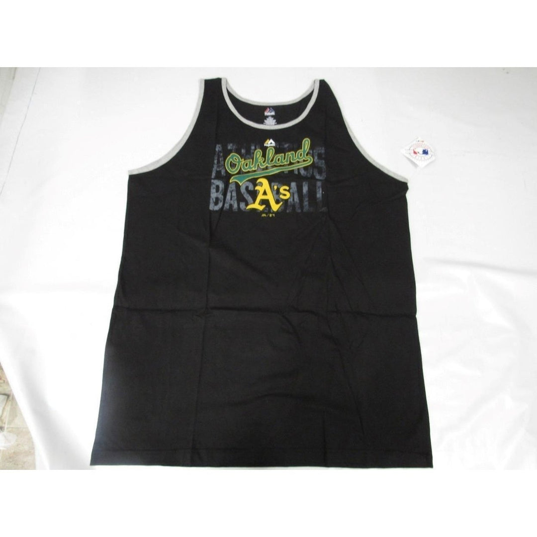 Oakland Athletics As Mens Size XL- Tall Magestic Muscle Tee Tank Top Shirt Image 4