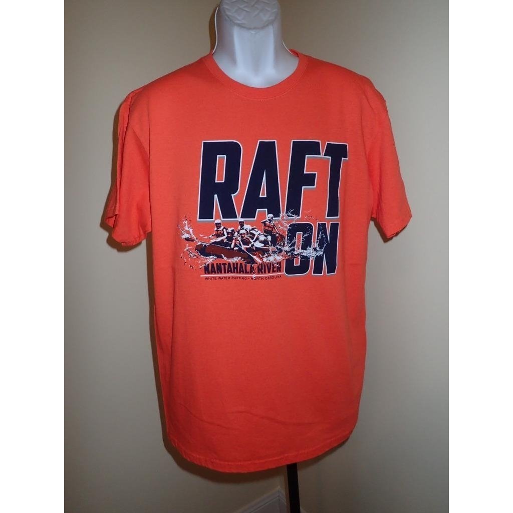 - Mantahala River "RAFT ON" adult MENS LARGE (L) T-Shirt Image 1