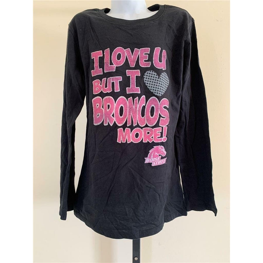 Boise State Broncos Girls Size M Medium Black Shirt Image 1