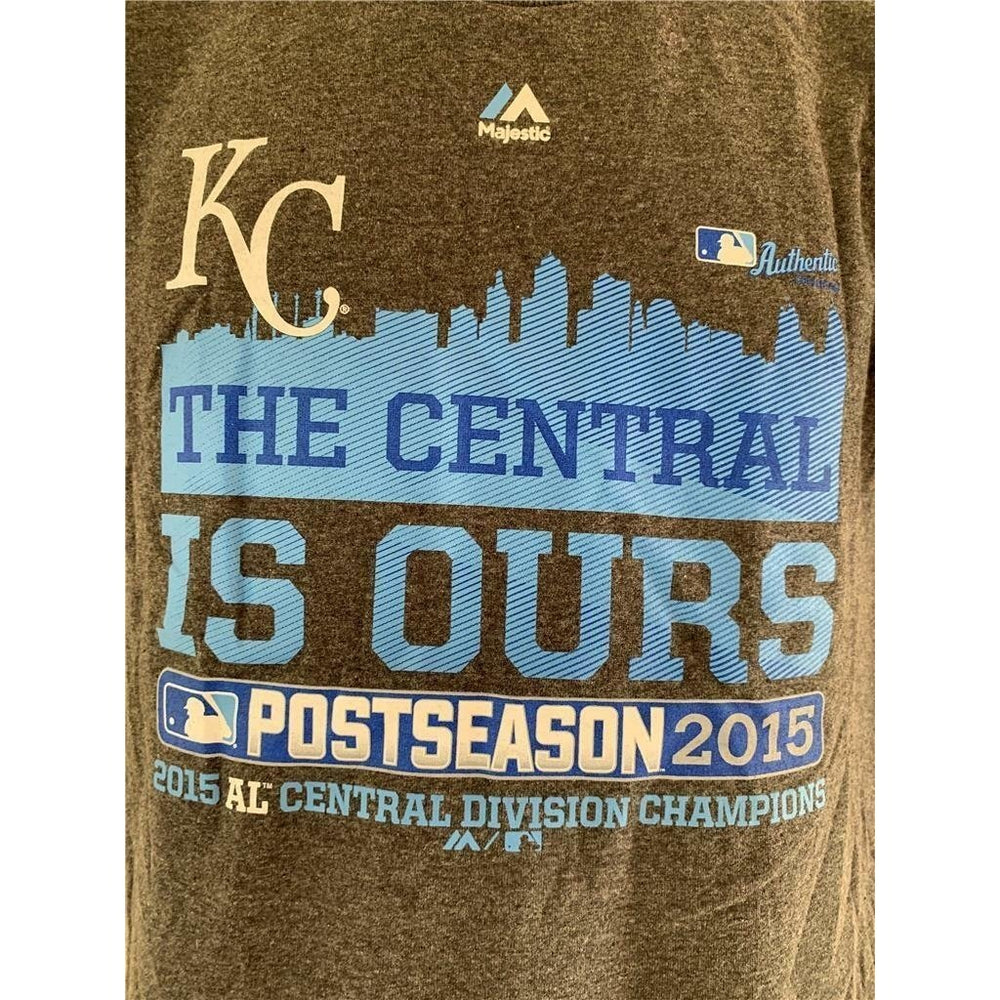 Kansas City Royals 2015 Post Season Youth Size M Gray Majestic Shirt Image 2