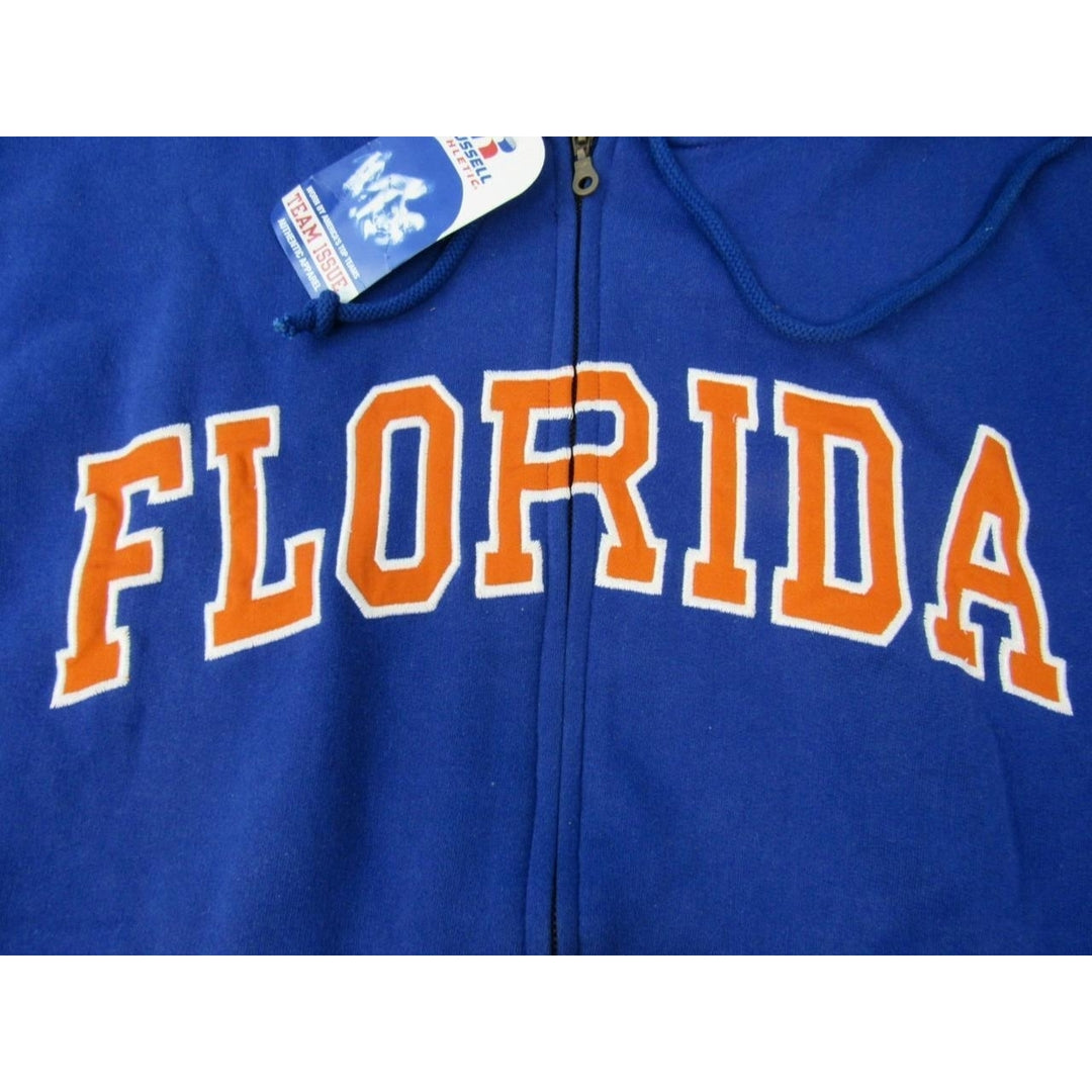 Florida Gators Mens Size L-Tall Blue Russell Full Zip Hoodie Image 3