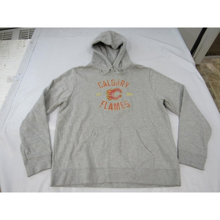 Calgary Flames Est 1980 Mens Size XL XLarge Gray Hoodie Image 1