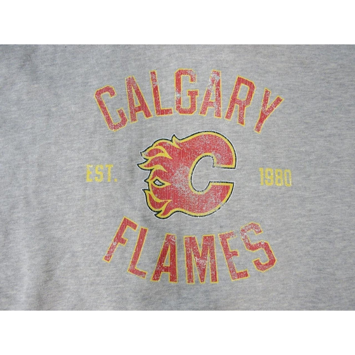 Calgary Flames Est 1980 Mens Size XL XLarge Gray Hoodie Image 3