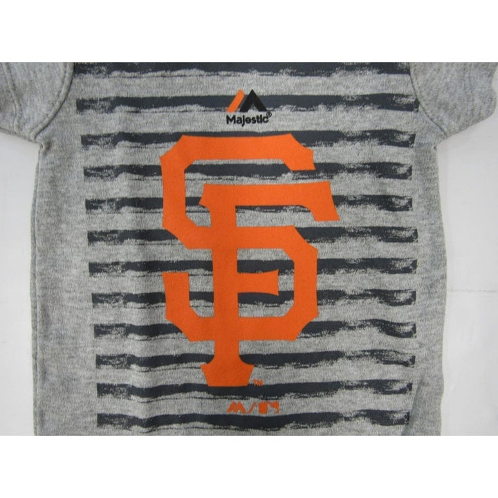 San Francisco Giants 3/6 Month Infant Gray Black Majestic Creeper Image 3