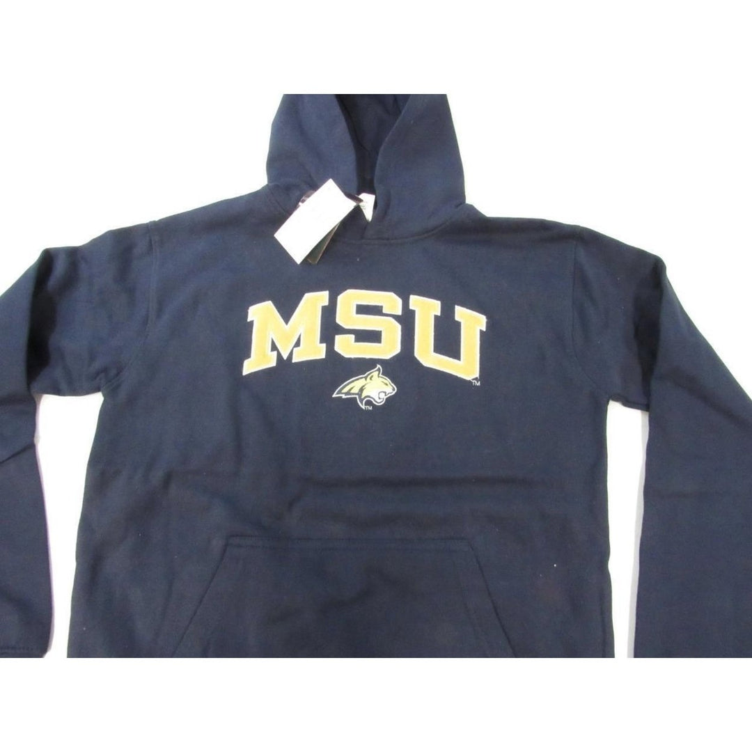 MSU Montana State YOUTH Size M Medium (10/12) Blue Hoodie 25 Image 2