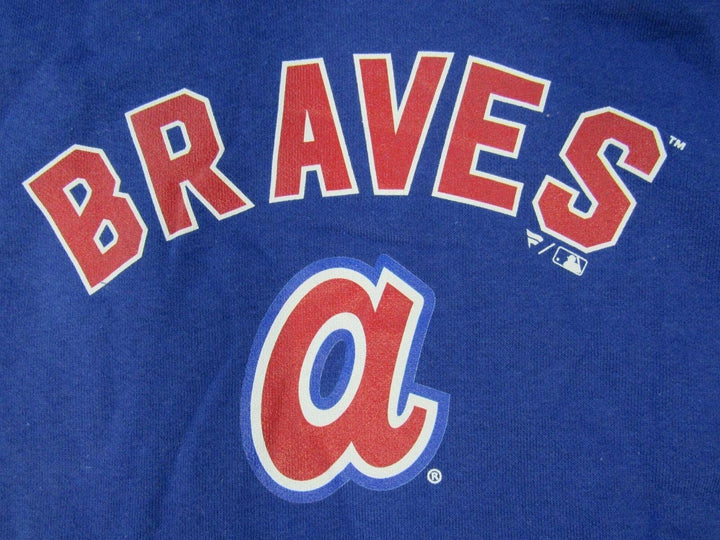 Atlanta Braves 44 Hank Aaron Mens Size 2XL 2XLarge Blue Hoodie Image 3