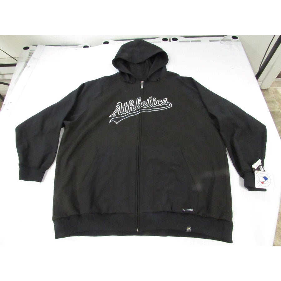 Oakland As Athletics Mens Size 4XL Black Majestic Full-Zip Jacket Hoodie Image 1