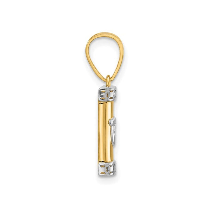 14K Yellow Gold Polished Mezuzah Pendant (No Chain) Image 4