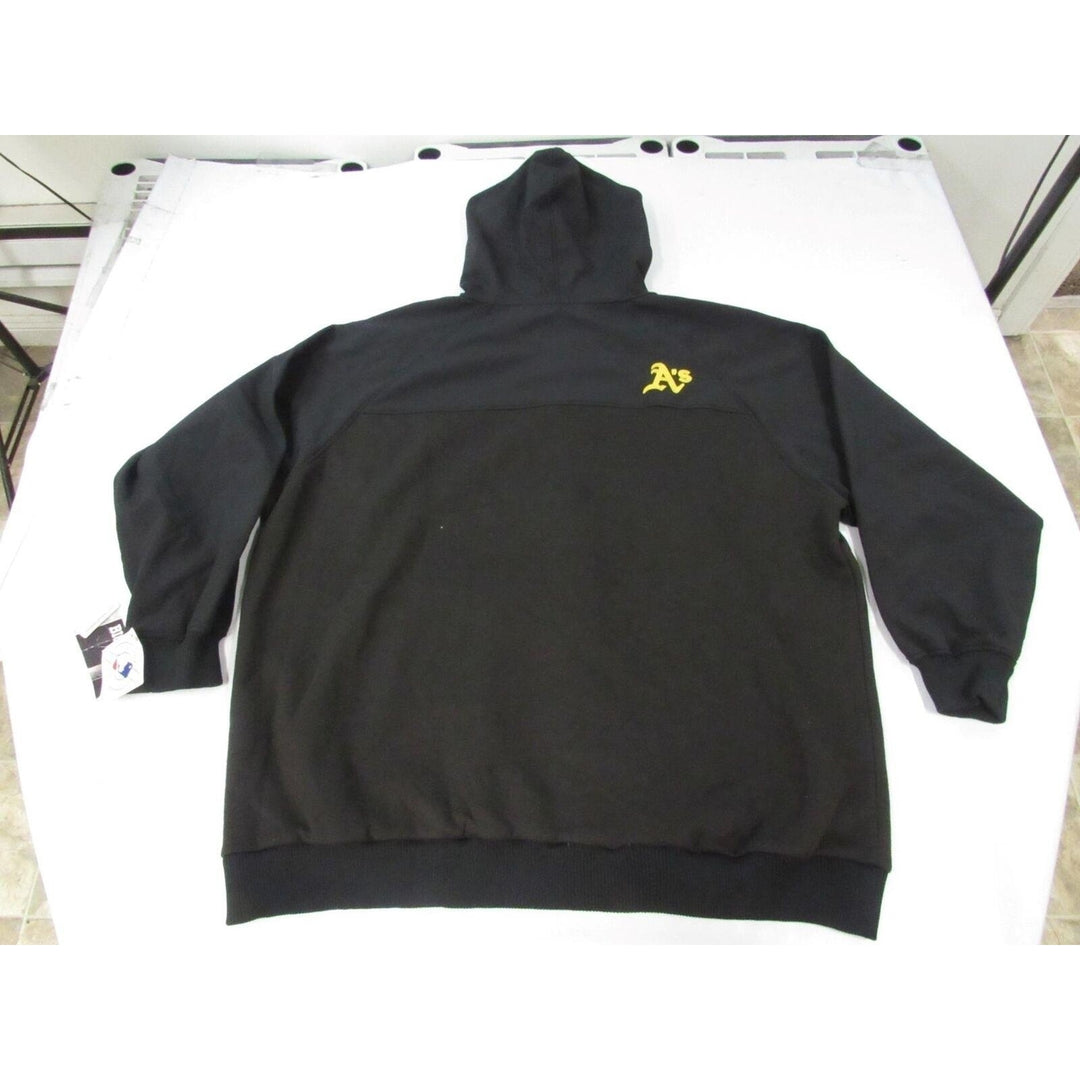 Oakland As Athletics Mens Size 4XL Black Majestic Full-Zip Jacket Hoodie Image 2