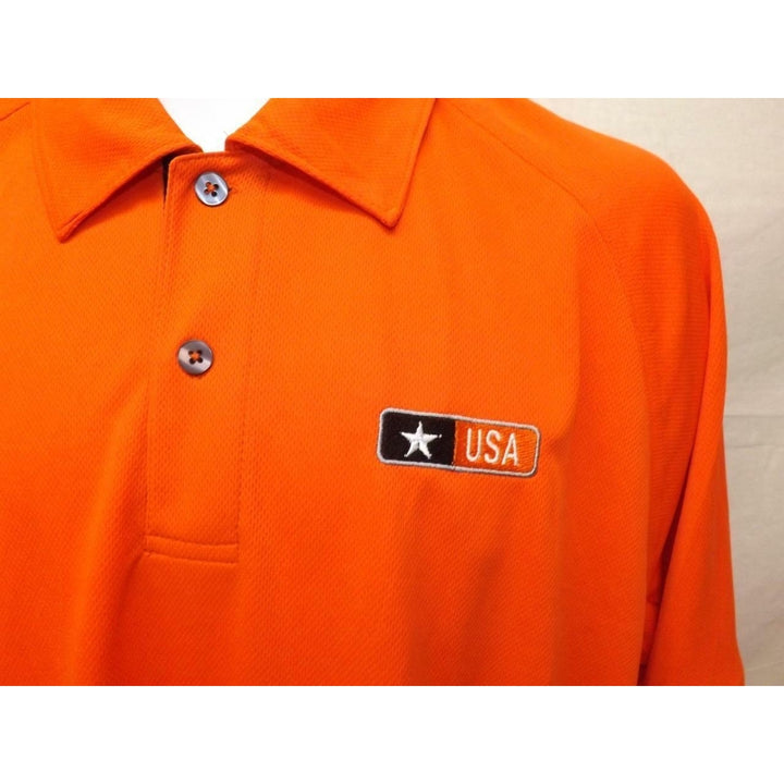 US Army USA Mens Size L Large Orange Polo Shirt Image 2