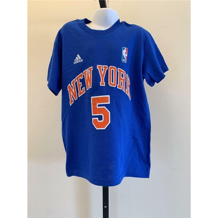 York Knicks 5 Jason Kidd Youth Size M Blue Adidas Shirt Image 1