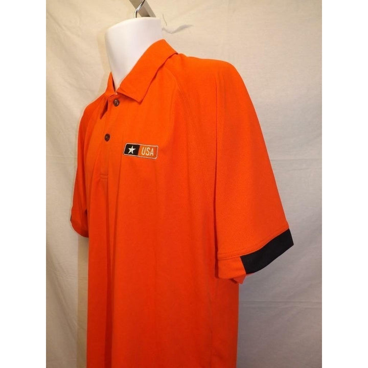 US Army USA Mens Size L Large Orange Polo Shirt Image 3