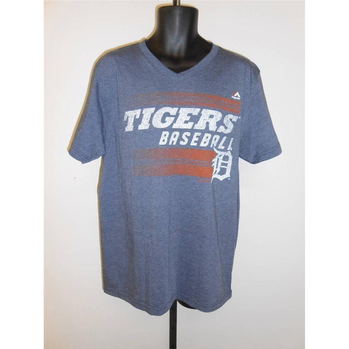 Detroit Tigers Mens L Large Majestic V-Neck Shirt Image 1