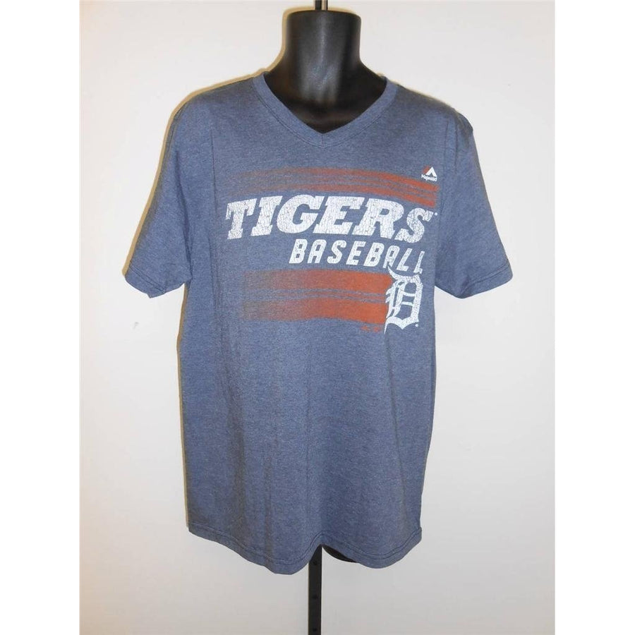 Detroit Tigers Mens L Large Majestic V-Neck Shirt Image 1