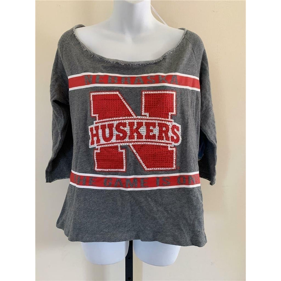 Nebraska Cornhuskers Womens Size M Medium Gray E5 Shirt Image 1