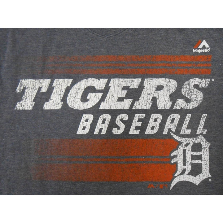 Detroit Tigers Mens L Large Majestic V-Neck Shirt Image 4