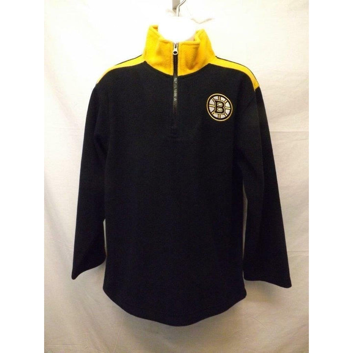 Mended Boston Bruins Youth Size L Large 10/12 Black Fleece Pullover Jacket Image 1