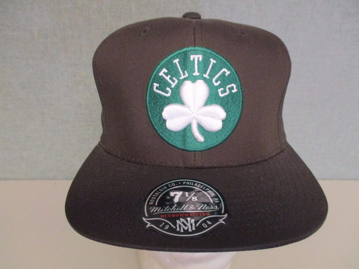 Boston Celtics Mens Mitchell and Ness 7 1/8 Flatbrim High Crown Brown/Camo Hat 32 Image 1