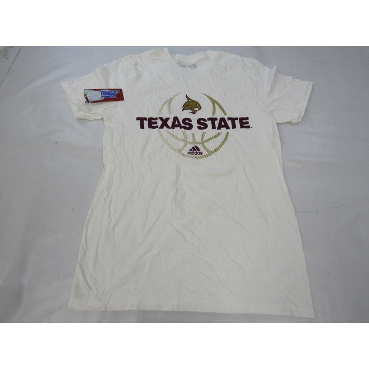 Texas State Mens Size S Small Adidas White Shirt Image 1