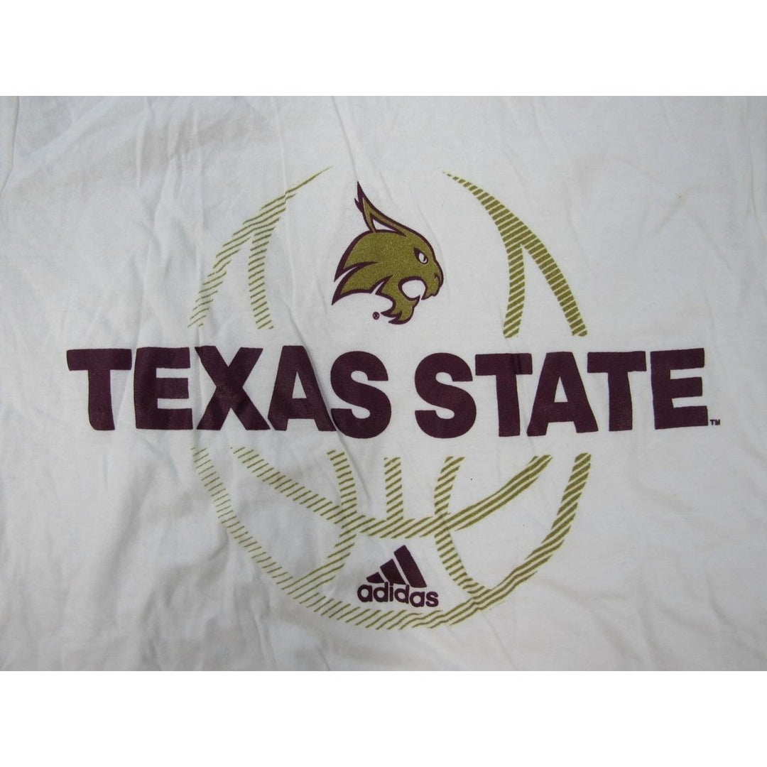 Texas State Mens Size S Small Adidas White Shirt Image 3