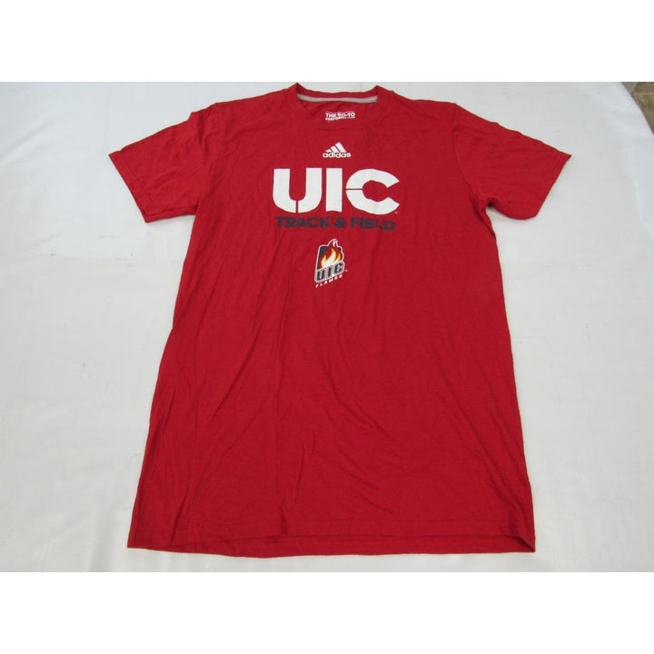 UIC Flames Track and Field Mens Size S Small Climalite Adidas Red Shirt Image 1