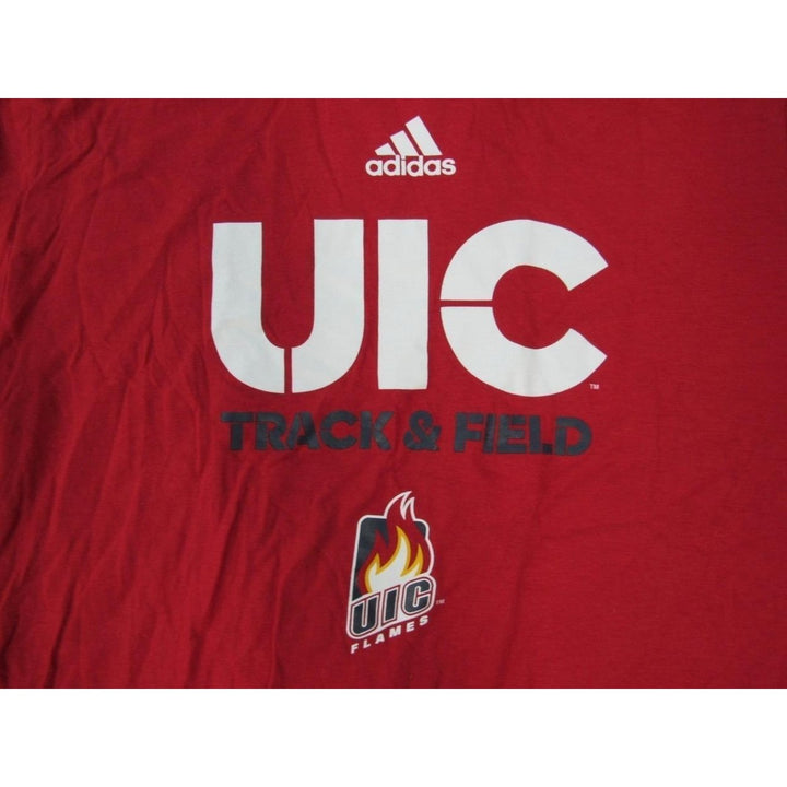 UIC Flames Track and Field Mens Size S Small Climalite Adidas Red Shirt Image 3