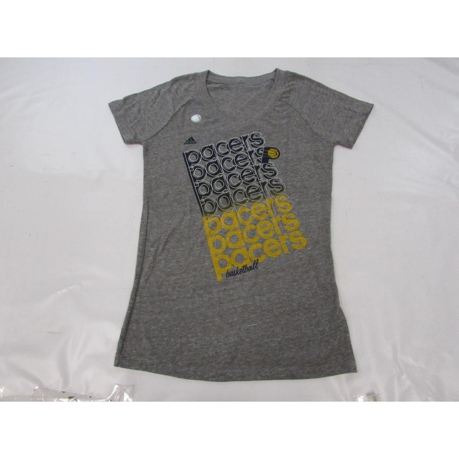 Indiana Pacers Womens Size L Large Adidas Gray V-Neck Shirt Image 1