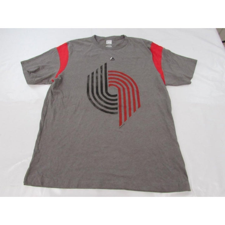 Portland Trailblazers Mens Size XL XLarge Gray Majestic Shirt Image 1