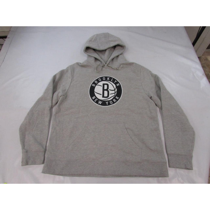 Brooklyn Nets 7 Kevin Durant Mens Size 4XL 4XLarge Heather Gray Hoodie Image 1