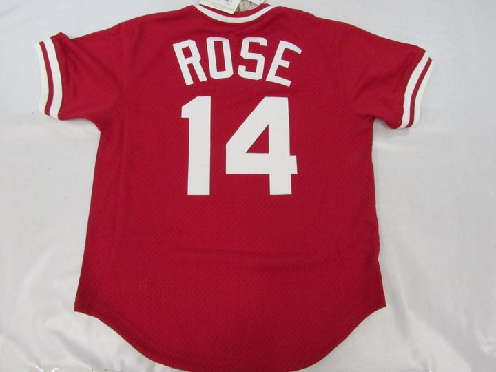 1984 Pete Rose 14 Reds Mens M 40 Mitchell and Ness Authentic Batting Jersey 100 Image 3