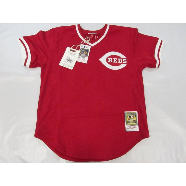 1984 Pete Rose 14 Reds Mens M 40 Mitchell and Ness Authentic Batting Jersey 100 Image 6